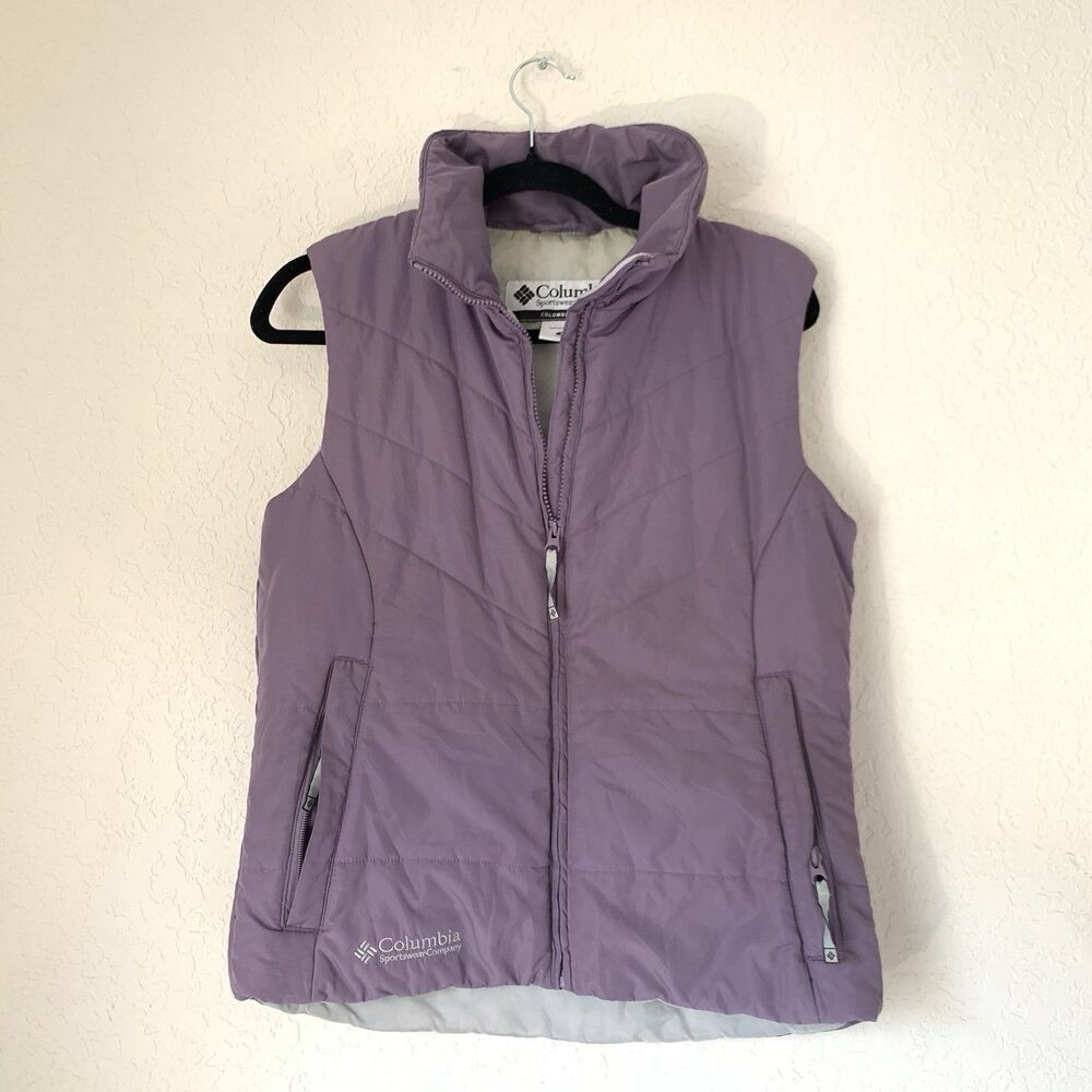 Columbia Puffer‎ Vest Women S Purple Quilted Full Zip Gorpcore Outdoor Hiking